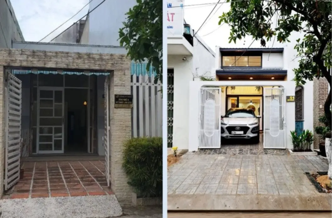 Hình ảnh trước và sau khi cải tạo nhà cũ