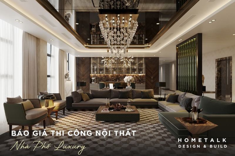 Thi Công Nội Thất Nhà Phố Luxury 7 Phòng khách nhà phố luxury