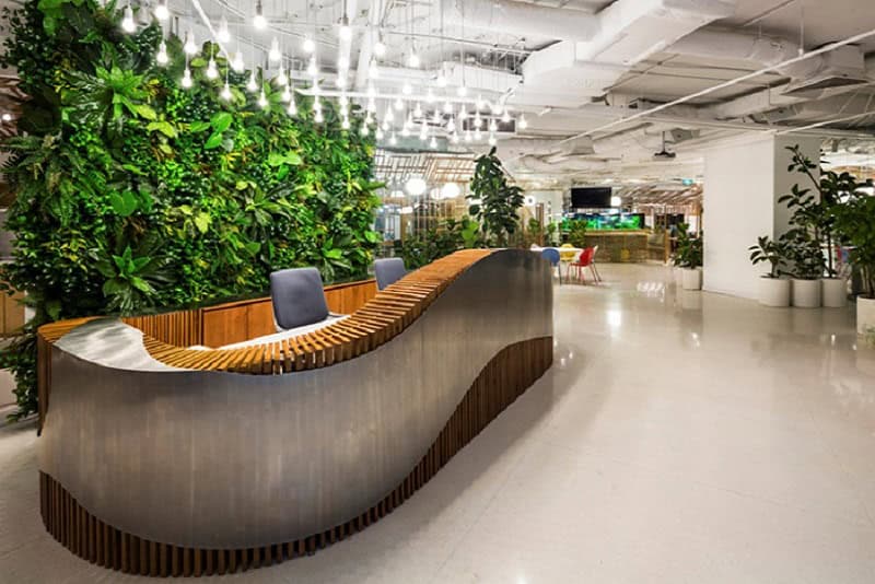 Nội thất quầy lễ tân 22 Quầy lễ tân gỗ tự nhiên