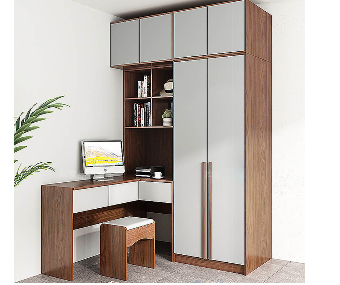Tủ quần áo kết hợp bàn làm việc đơn giản