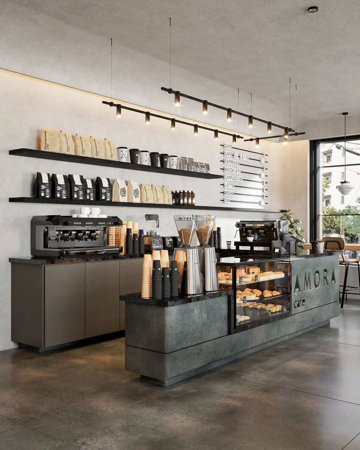 quay-bar-2 Mẫu quầy Bar chữ I cho quán cafe đẹp 2024