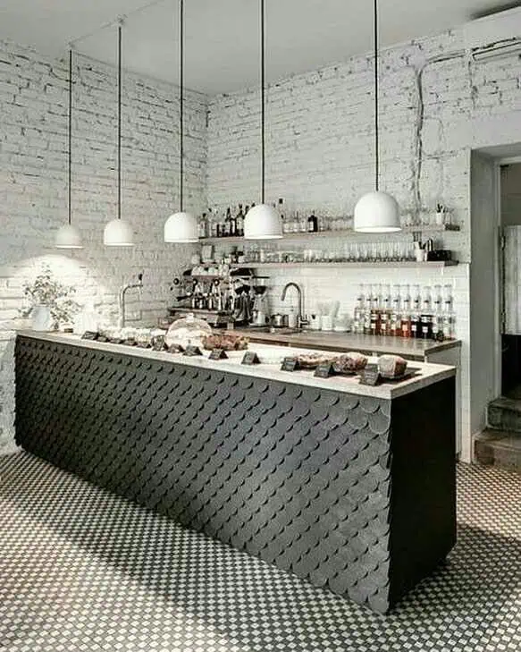 quay-bar-21 Mẫu quầy Bar chữ I cho quán cafe đẹp 2024