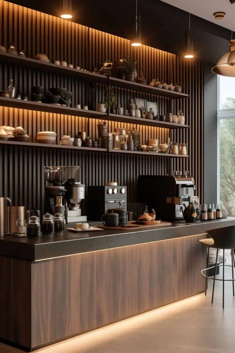quay-bar-31 Mẫu quầy Bar chữ I cho quán cafe đẹp 2024