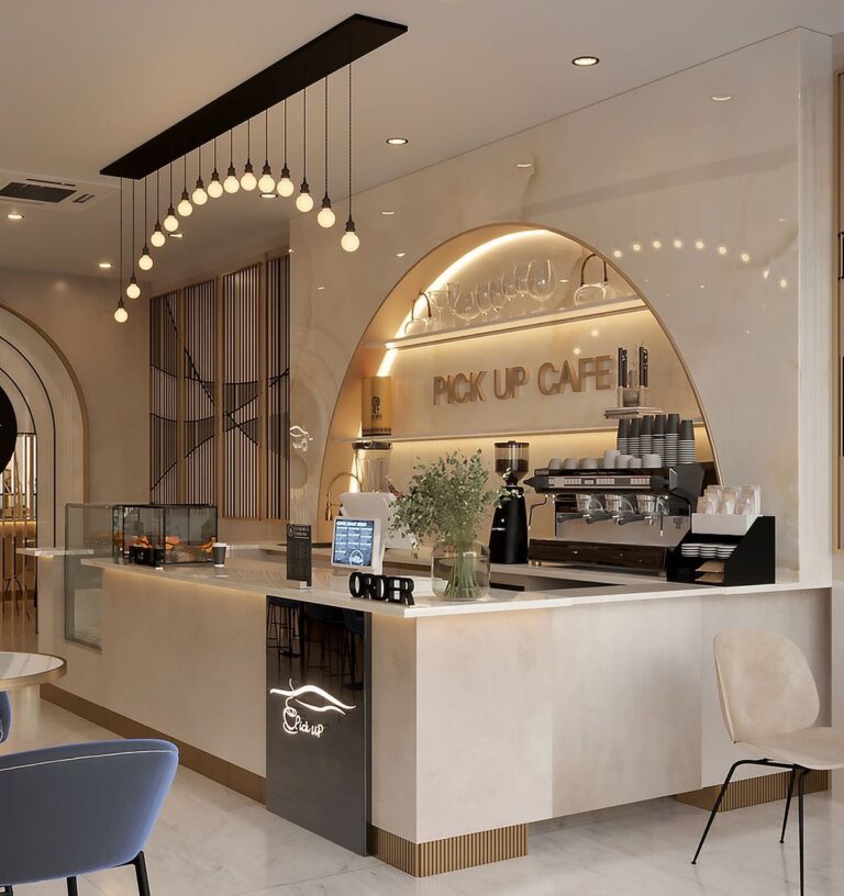 Quầy bar cho quán cafe chữ I