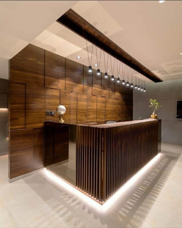 Mẫu quầy Bar cafe gỗ HDF Phủ Veneer