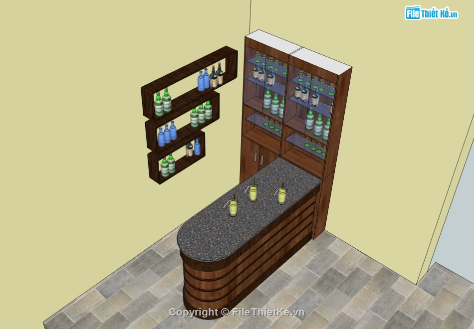 quay-bar-bep-sketchup-laho-uuf4 Quầy bar bếp sketchup