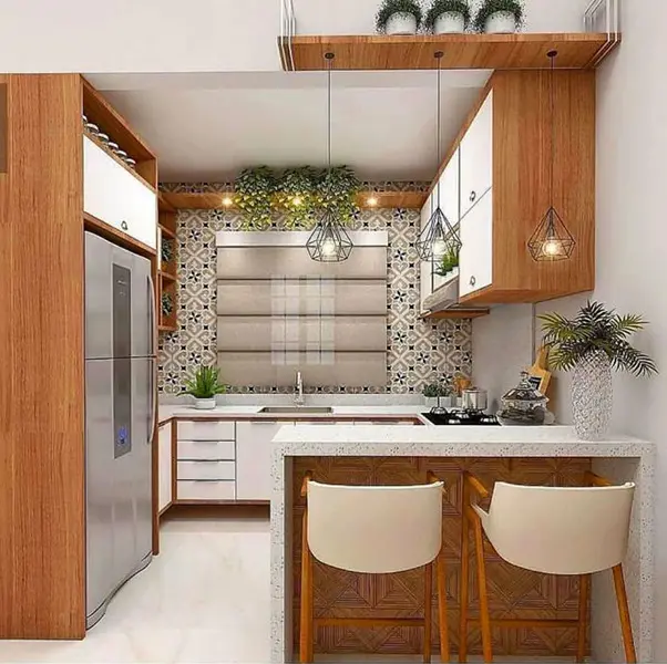 Quầy bar kết hợp với tủ bếp