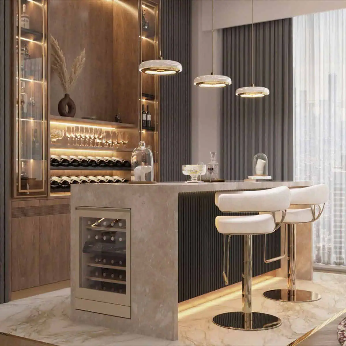 quay-bar-op-da-32 Những lưu ý khi thiết kế quầy bar ốp đá nhân tạo tại nhà
