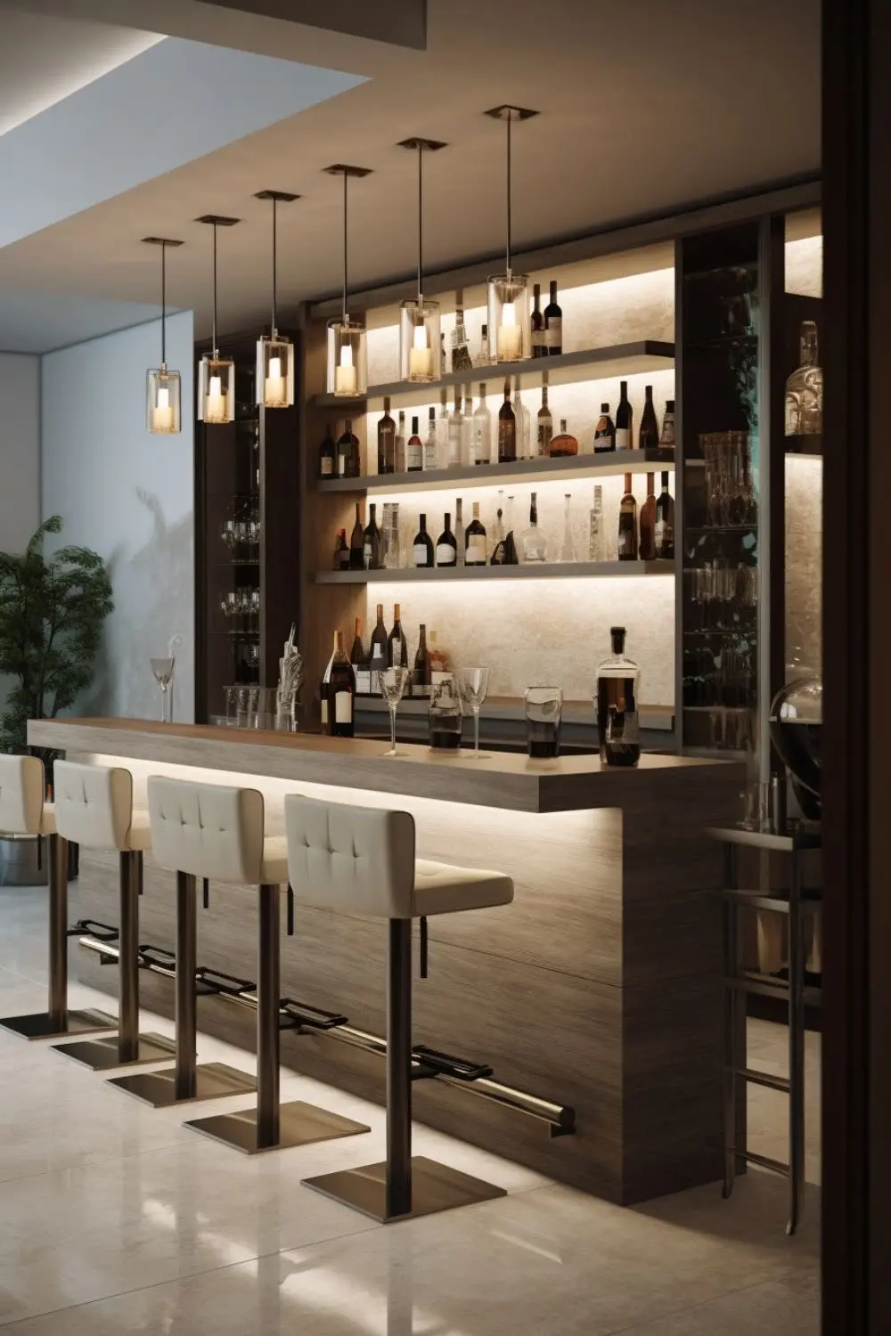 Mẫu quầy bar cho nhà ống