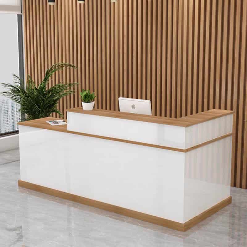 Quầy lễ tân chữ L 1m8 QLT012