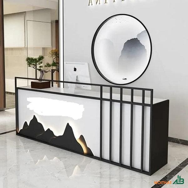 Quầy lễ tân 1m8 đen trắng