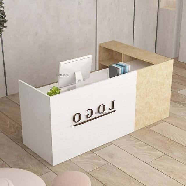 Quầy lễ tân khách sạn mini xu hướng thiết kế hiện đại, thu hút tài lộc - BLUECONS
