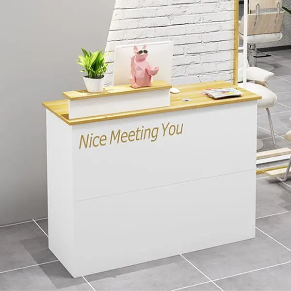 Quầy lễ tân bằng gỗ công nghiệp