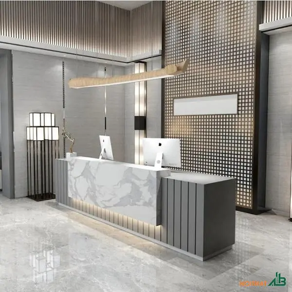 Quầy lễ tân sang trọng 10 quay le tan sang trong laho 7mJi