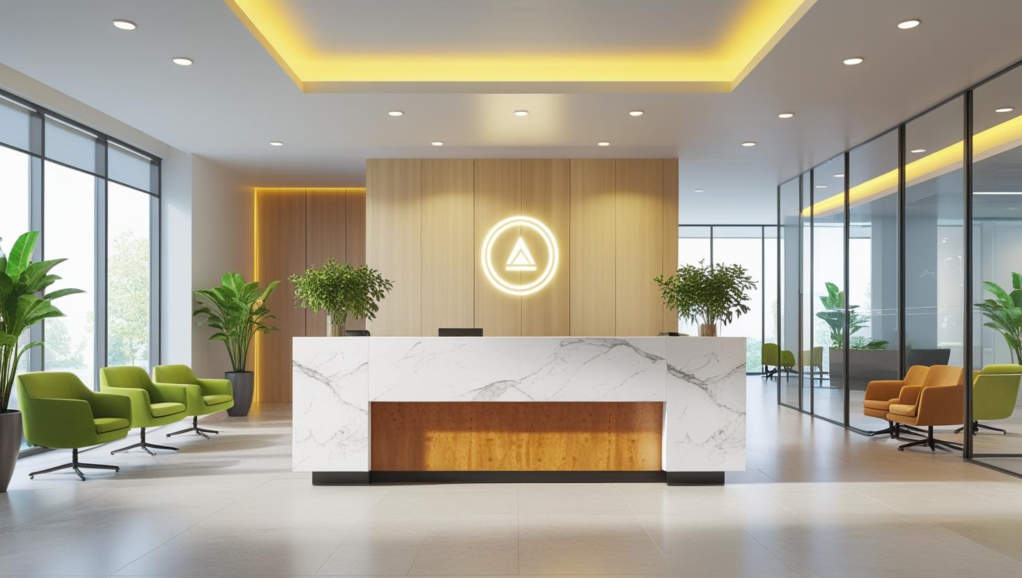 quầy lễ tân văn phòng 2