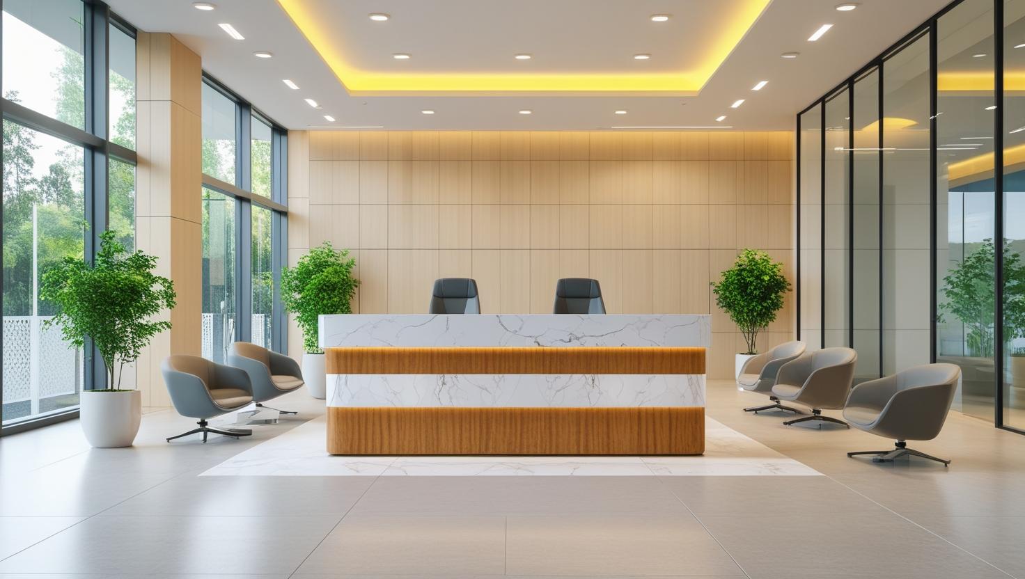 quầy lễ tân văn phòng 4