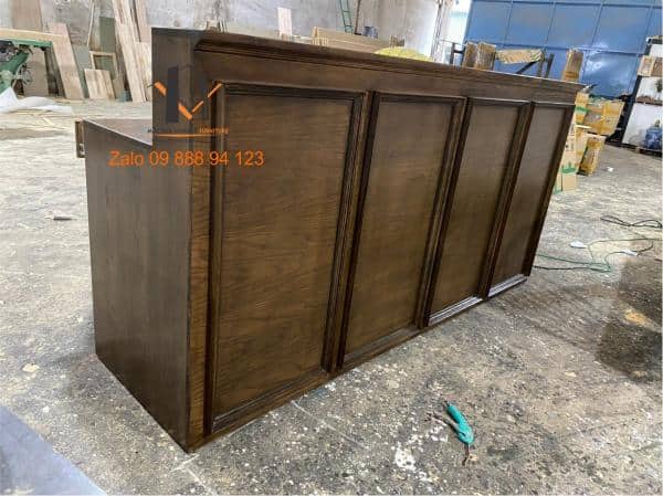 Quầy lễ tân phối lưới mây