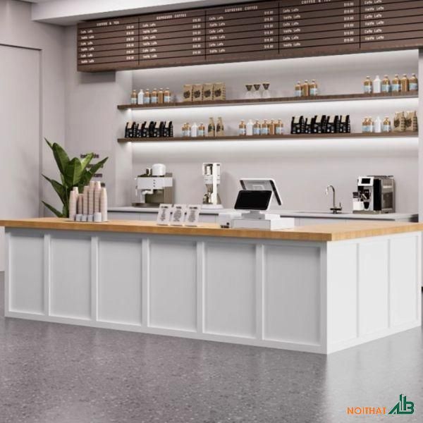 Quầy pha chế chữ L hiện đại QB087