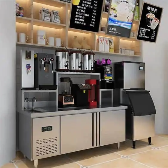 Mẫu quầy pha chế inox cho quán cafe đẹp và tiện nghi