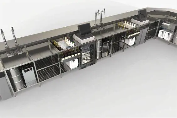 Mẫu quầy pha chế inox cho quán cafe đẹp
