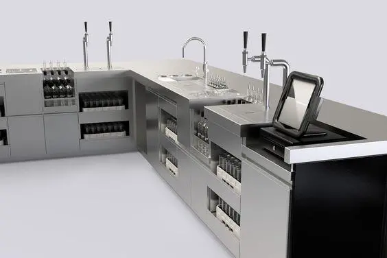 Thiết kế quầy pha chế inox cho quán cafe với phong cách đẹp
