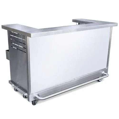 Quầy pha chế inox có bánh xe vệ sinh dễ dàng