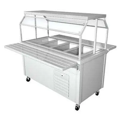 Mẫu quầy pha chế inox có bánh xe đẹp và hiện đại