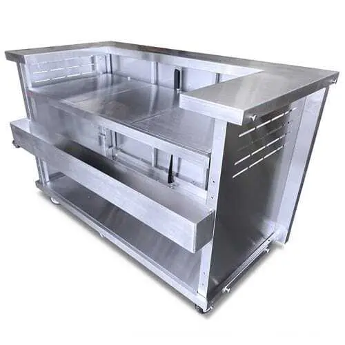 Quầy pha chế inox có bánh xe với thiết kế đẹp và hiện đại