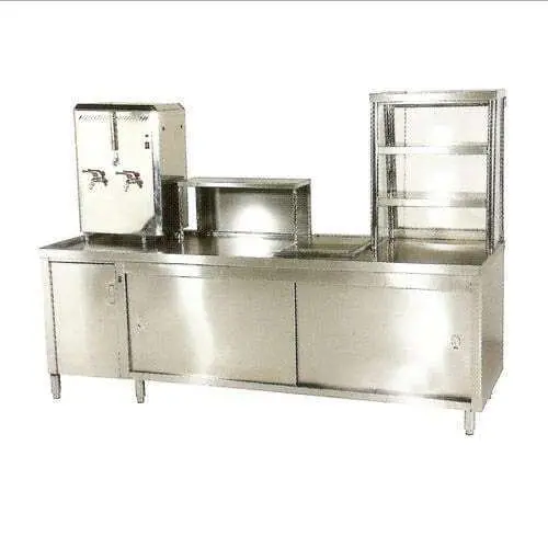 Quầy pha chế inox có kệ và ngăn kéo