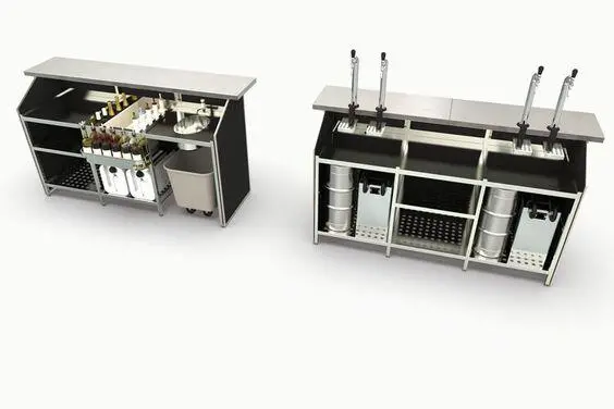 Quầy pha chế inox di động đẹp và hiện đại