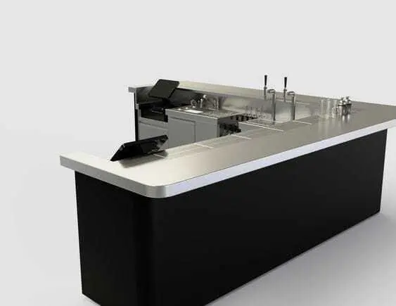 Mẫu quầy pha chế inox quán cafe nhỏ sang trọng và đẳng cấp