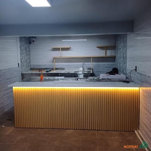 Quầy pha chế kết hợp kệ trưng bày