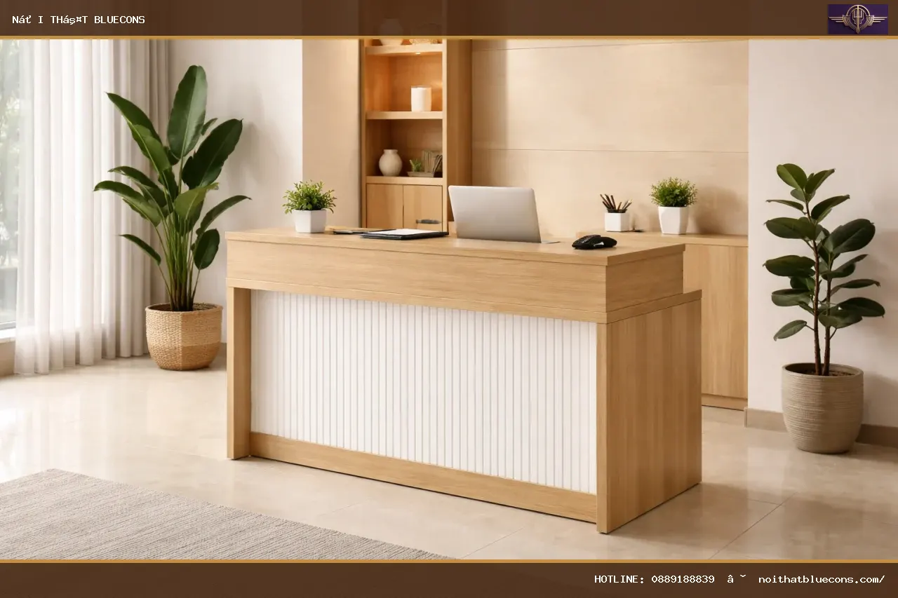 Quầy thu ngân đẹp giá rẻ – ảnh minh họa Bluecons