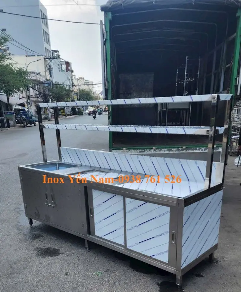 Quầy pha chế inox chữ U
