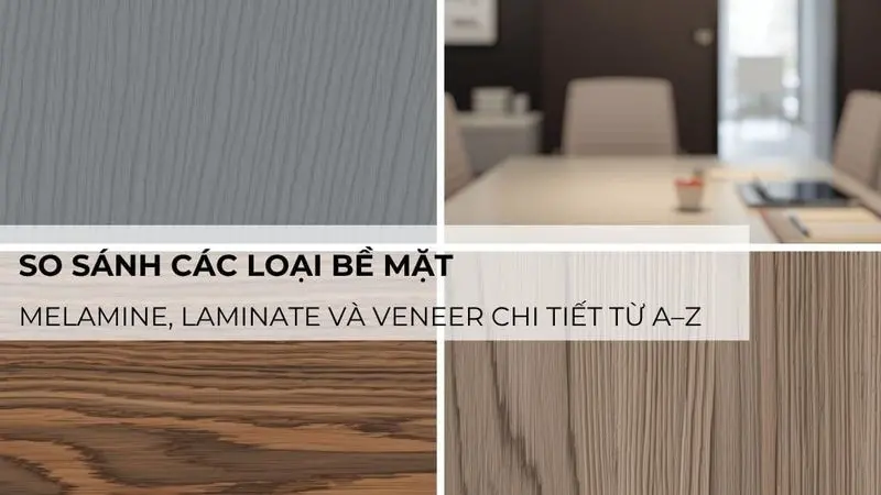So sánh các loại bề mặt Melamine, laminate, veneer