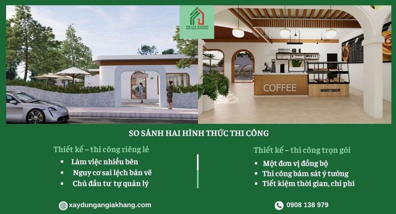Thi Công Quán Cafe Tiết Kiệm Chi Phí 11 So sánh hai hình thức thi công