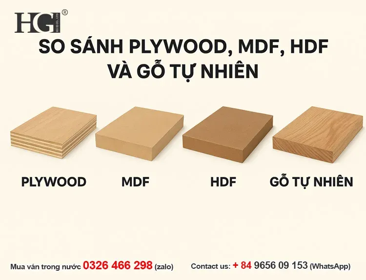 So sánh MDF và Plywood