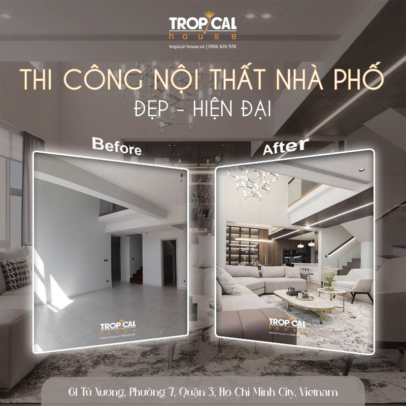 Quá trình thi công nội thất nhà phố