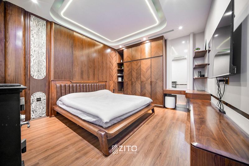 Thi Công Nội Thất Nhà Phố Gỗ Đẹp 14 Phòng ngủ gỗ cao cấp, tinh tế