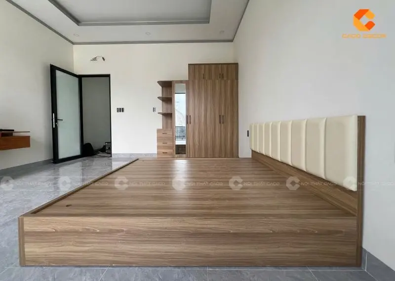 Thi công phòng ngủ đẹp gỗ MDF melamine nhà phố Đồng Nai