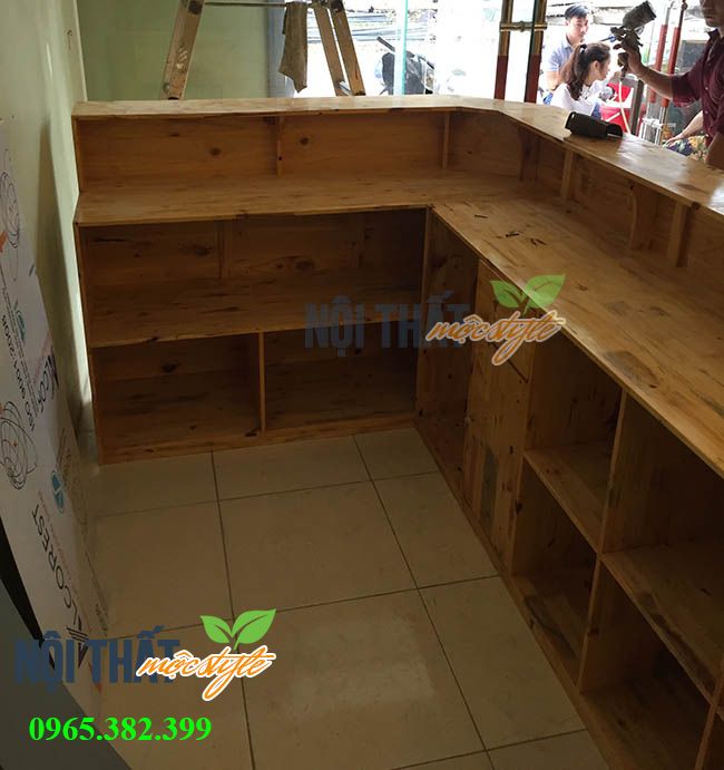 Thi công quầy bar trà sữa