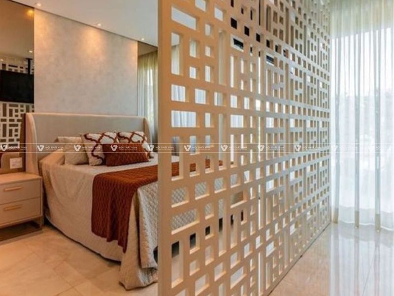 thi công vách ngăn gỗ căn hộ 15 Vách Ngăn Gỗ Phòng Ngủ