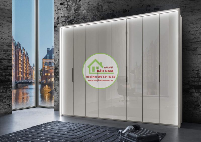 Tủ quần áo kết hợp kệ trang trí