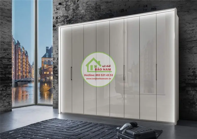 Tủ quần áo kết hợp kệ trang trí