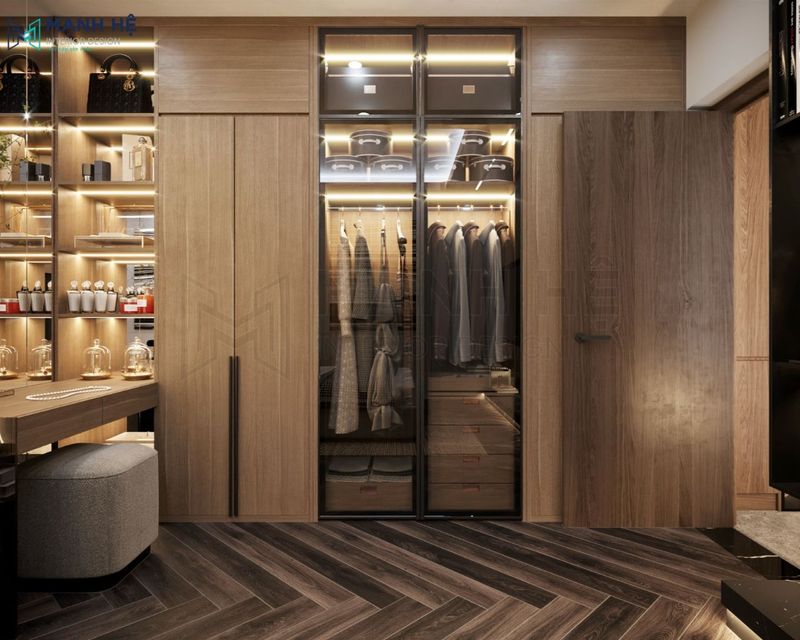 Tủ áo tối giản phong cách luxury