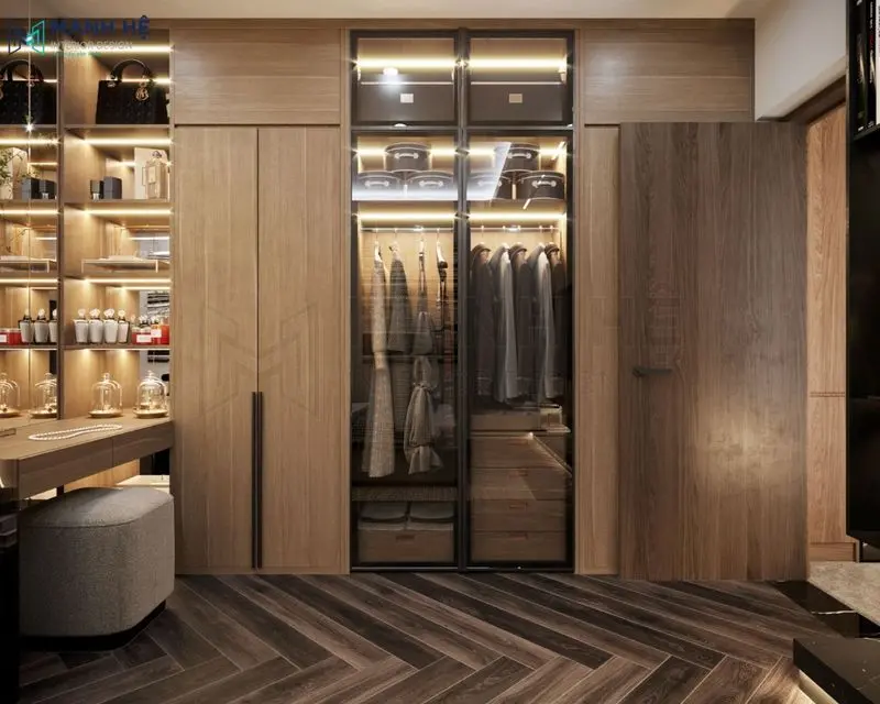Tủ áo tối giản phong cách luxury