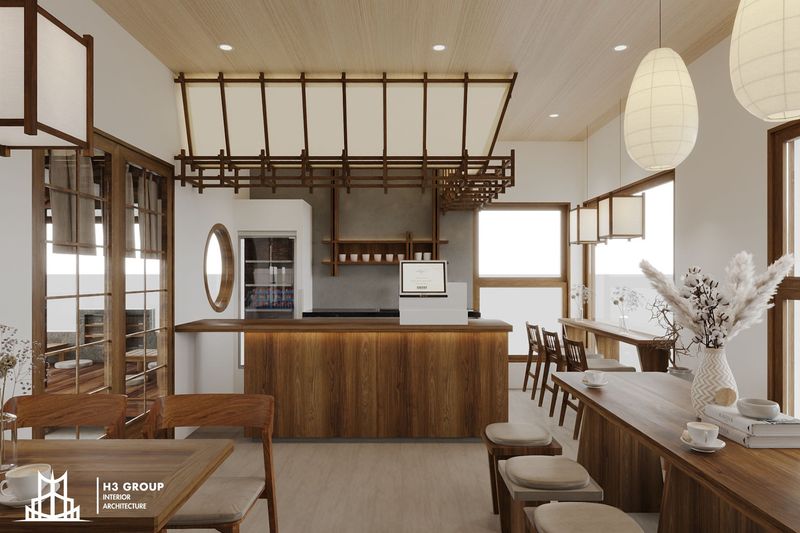 Thi Công Cafe Phong Cách Nhật Bản 13 Thiết kế quán cafe kiểu Nhật 4