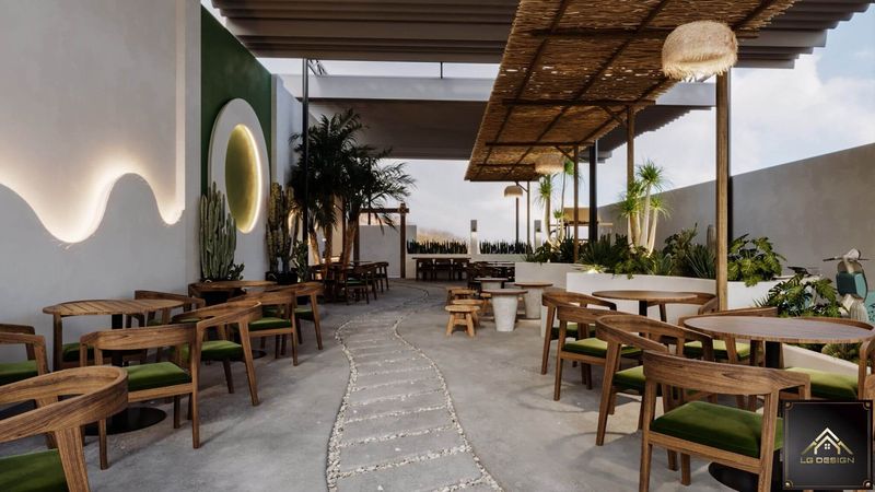 Thi Công Quán Cafe Tại Dĩ An 10 Thiết kế quán cafe Rêu tại Dĩ An Bình Dương