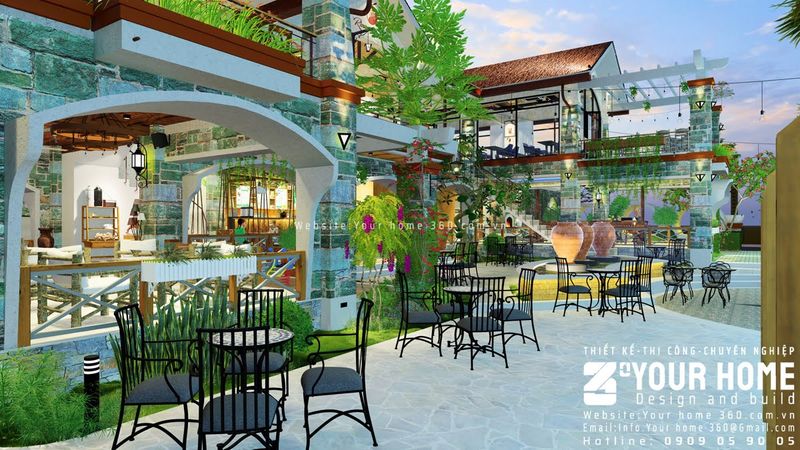 Thi Công Quán Cafe Đẹp Miền Tây 5 Thiết kế quán cafe sân vườn đẹp