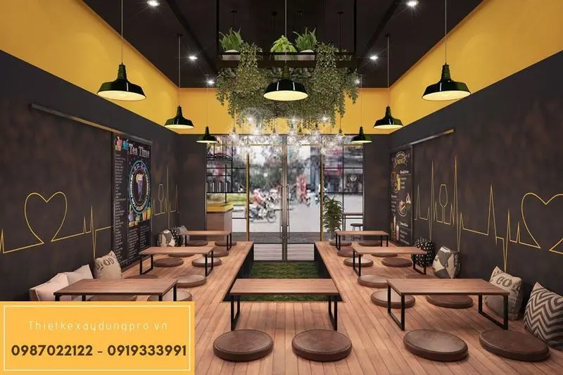 Thiết kế quán trà sữa 30m2